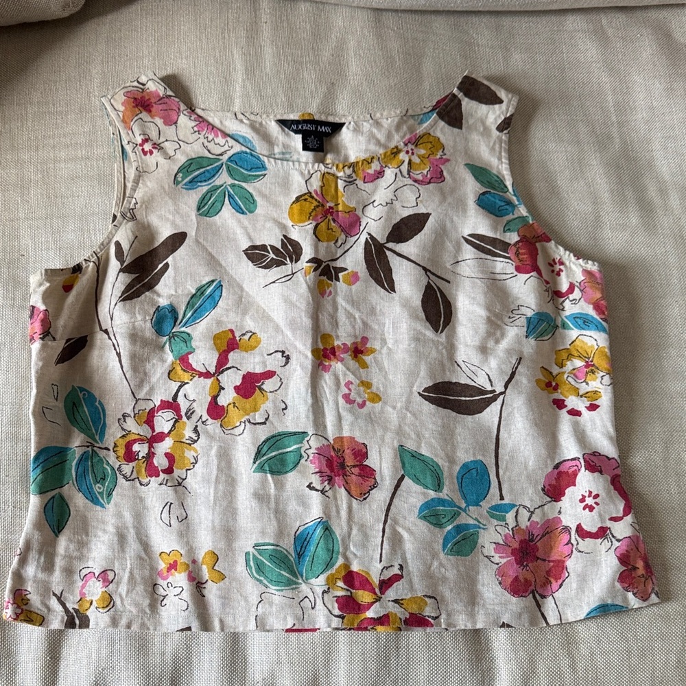 3/$30 August Max Floral Crop Top - Pink, Yellow, Teal